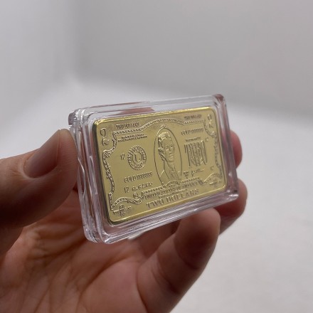 Колекційний слиток "Bar United States Of America 50 dollar",  Troy Ounce1 OZ Fine Gold, позолочений 24K слі