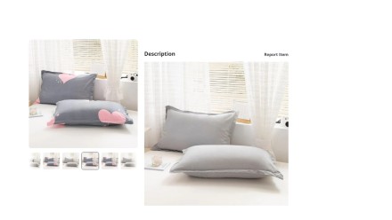 Наволочки "Heart", "Сердечка", 48х74 см, комплект 2 шт., зносостійкі, меблеві