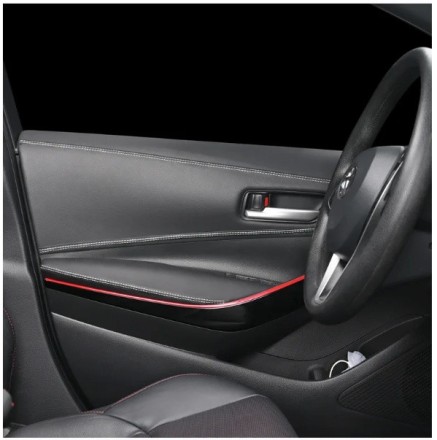 Оздоблення (молодінг) з автомобільної шкіри для салону авто, прошита, самоклейка. 1см х 2,5м!