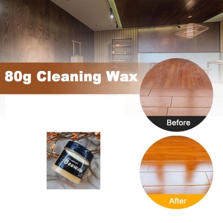 Поліроль воскова для меблів Beewax бджолиний віск, для відновлення зовнішнього вигляду дерева, 80g