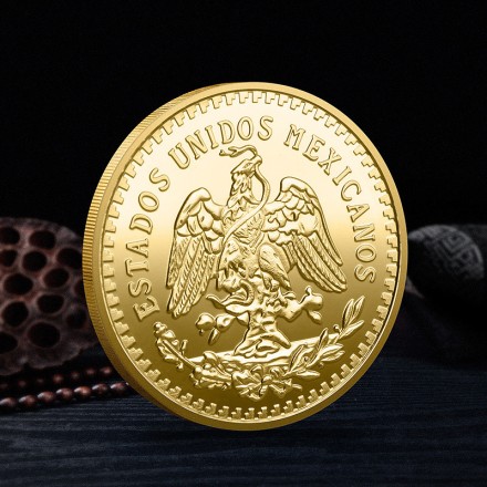 Пам'ятна, ювілейна позолочена монета, колекційна монета  "Статуя Свободи" Монета мексиканське песо