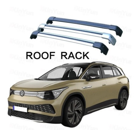 Поперечины на Volkswagen ID6 (c 2021-2024) Flybar Aero V1. На рейлінгу з просвітом. Аеро. Чорні/Сірі.