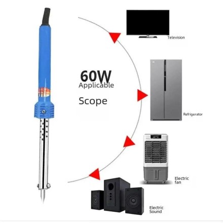 Електричний паяльник 60 Вт. Delixi Y53. Швидке нагрівання. Тонке жало. Оригінал