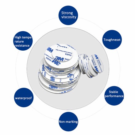 Скотч круглий двосторонній 3M 9448А 50 мм х 1,5мм тканинна основа.10штук. Оригінал!