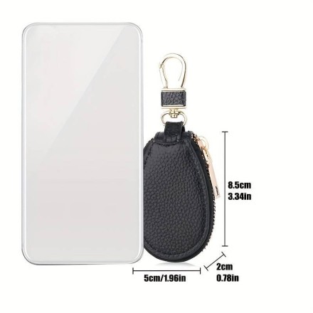 Шкіряна ключниця, чохол, брелок для ключів Elegance (чорний) Якість! Кожа! Металева блискавка