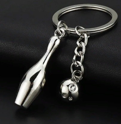 Брелок бейсбол, боулінг, гольф, штанга, гантелі, теніс із якісним кільцем із неіржавкої сталі.