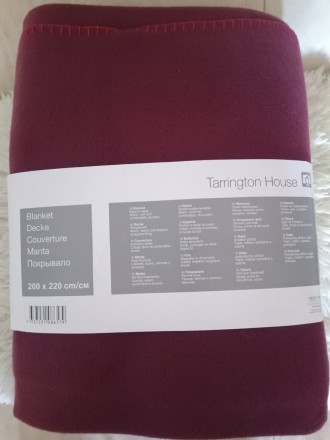 Покривало Tarrington House флісове 200х220 см, бордове, прошите з кантом