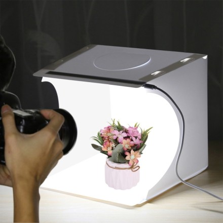 Лайткуб (фотобокс, фотокуб, софтбокс) Puluz PU5022 2 LED-панель (24 х 23 х 22 см). Фотостудія. 6 фонів + LED
