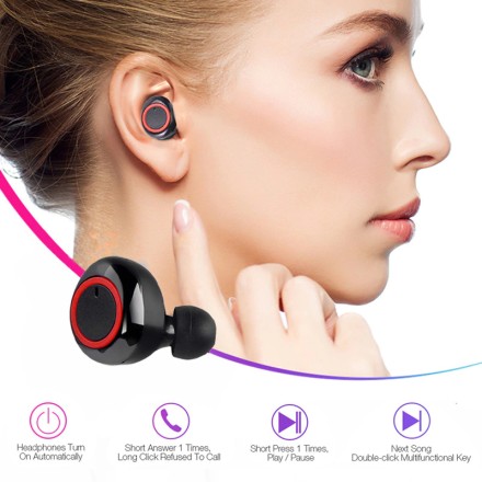 Бездротові навушники, навушники TWS Y50 Bluetooth 5.0  Earphone Superbass Black