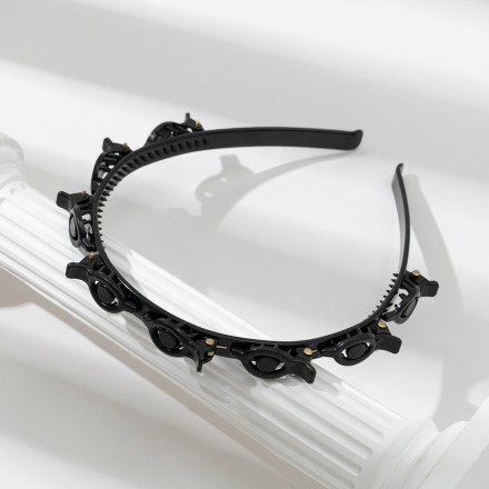 Обруч із шпильками для волосся, двошарова челка, обруч на голову 2 в 1, головний убір знаменитості