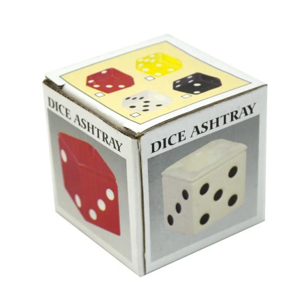 Пепельниця керамічна "Ігрова кістка", ігровий кубик із серії "Casino"  (біла, чорна)