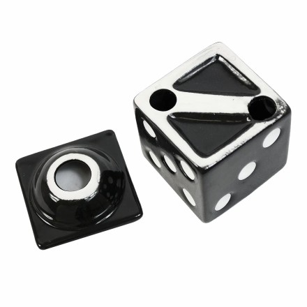 Пепельниця керамічна "Ігрова кістка", ігровий кубик із серії "Casino"  (біла, чорна)