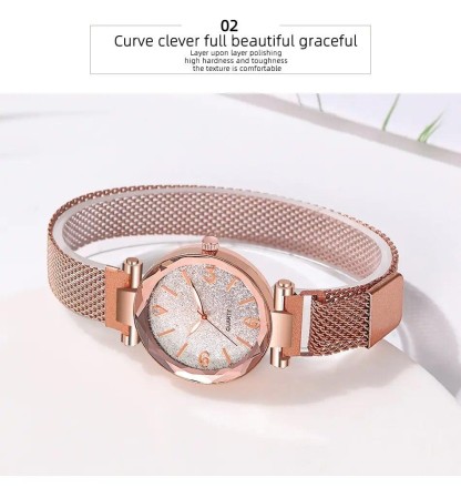 Подарунковий набір для жінок 5 в 1: розкішний годинник "Pink World"