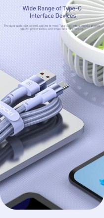 Кабель USB Type C, 3A, 60 Вт, кабель шнура для швидкого заряджання Type C "Tooki"