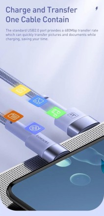 Кабель USB Type C, 3A, 60 Вт, кабель шнура для швидкого заряджання Type C "Tooki"