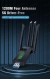 WIFI антена з адаптером USB 1200 Мбіт/с Wi-Fi USB-адаптер дводіапазонний 2.4G+5Ghz Dongle 4. 802.11AC USB3.0