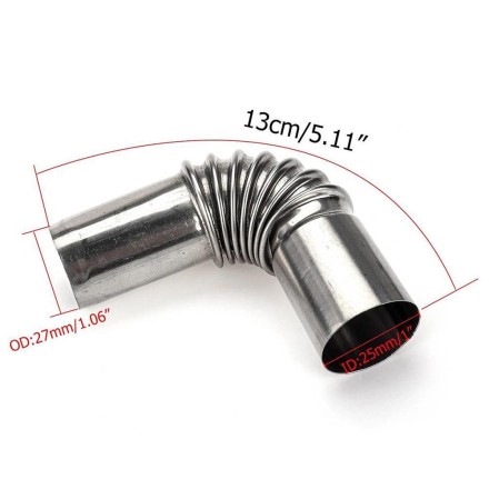 Коліно (кут) для вихлопної труби гофра 24-26 mm генератор, авто, мото, вебасто