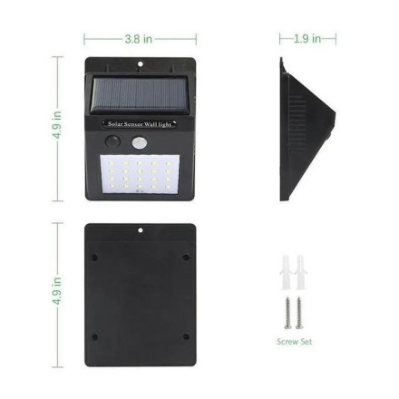 Світлодіодний настінний світильник Solar motion sensor Light YH 818. Сонячна батарея.