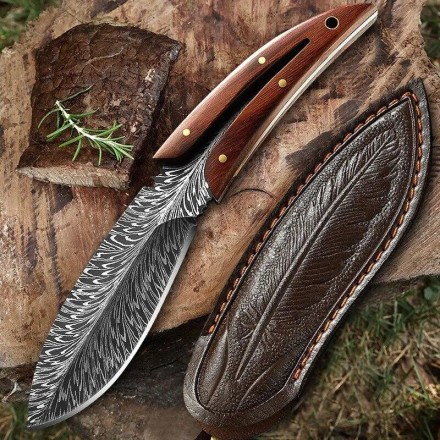 Багатоцільовий туристичний ніж із неіржавкої сталі 4CR13. Кований. Серія Traveler "Eagle Feather".