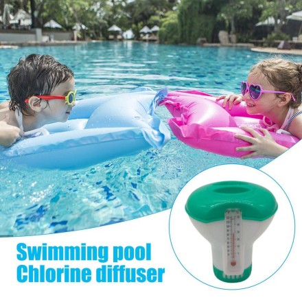 Плавальний дозатор поплавців для хлору. Автоматичний дозатор хлору для пігулок. З термометром