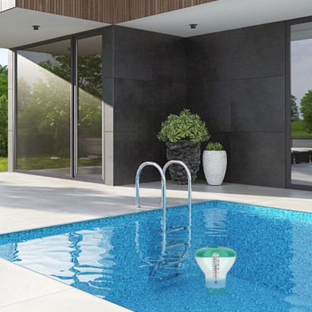 Плавальний дозатор поплавців для хлору. Автоматичний дозатор хлору для пігулок. З термометром