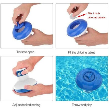 Плавальний дозатор поплавців для хлору. Автоматичний дозатор хлору для пігулок. З термометром