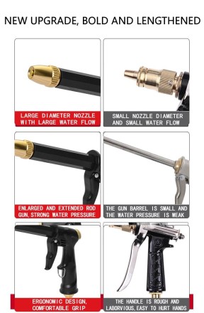 Водяний пістолет високого тиску для миття автомобілів, садовий шланг для поливання, насадка, спринклер, пінний
