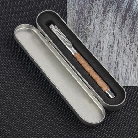 Професійна перова ручка Grand Boss Brown oak, перо позолоту  22К, преміумкласу з футляром.