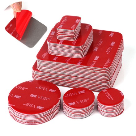 Скотч круглий двосторонній 3M VHB RED SUPER STRONG 50 мм, 10 штук
