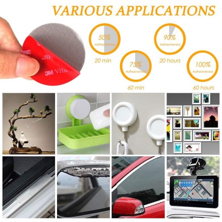 Скотч круглий двосторонній 3M VHB RED SUPER STRONG 50 мм, 10 штук