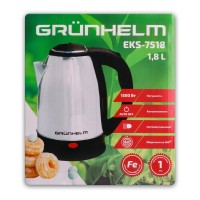 Чайник електро Електрочайник Grunhelm EKS-7518 1,8l 360 градусів підставка. Нержавейка.