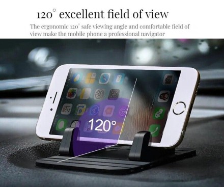 Тримач для телефона, GPS силіконовий, протиковзний тримач в авто "Super Chief". Silicone Black