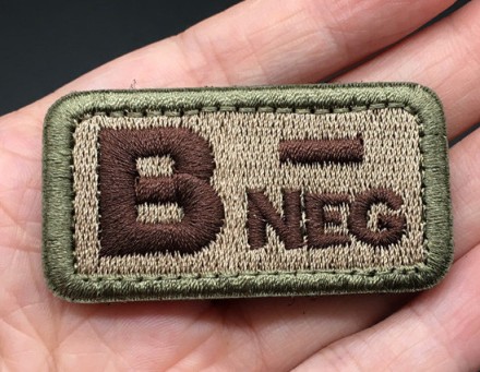 Нашивка на липучці тактична, група крові. Усі групи та Marman. 5 x 2,5 см. Шеврон, патч на липучці