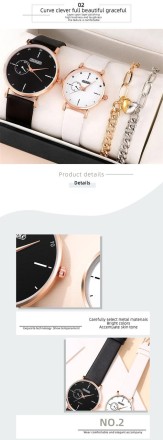 Модний набір для закоханих 4 в 1:  розкішний чоловічий та жіночий годинник, два браслети "Він і Вона"