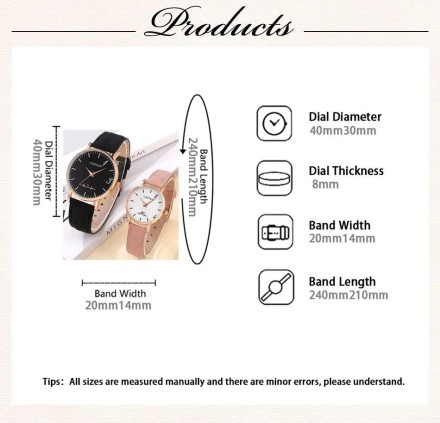 Модний набір для закоханих 4 в 1:  розкішний чоловічий та жіночий годинник, два браслети "Він і Вона"