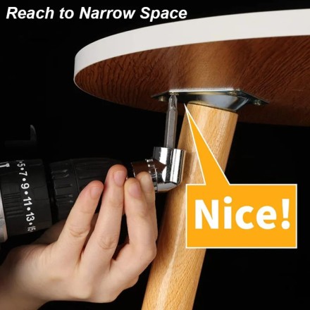 Кутовий адаптер для дриля. Магнітний патрон для шестигранної головки 1/4. Насадка 105 градусов.