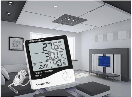 Цифровий термометр, гігрометр, метеостанція, тестер температури та вологості, годинник, будильник,