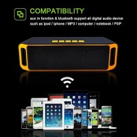 Портативна колонка із сабвувером SC208 з функцією Power Bank і мікрфоном TF USB AUX "Orange BOMB"