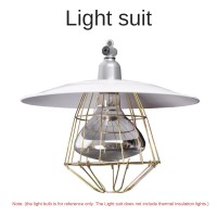 Абажур-відбивач для інфрачервоної лампи з неіржавкої сталі + патрон із підвісом + захисна плетена люстра