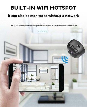 Міні-відеокамера A9 Wi-Fi HD 1080p, бездротова Smart Home