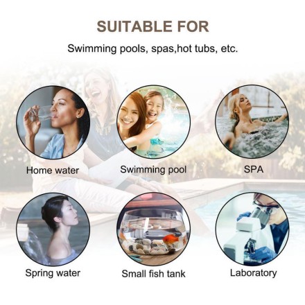 Тестові смужки для басейну, тест-смужки "7 в 1" на хлор/PH/бром для тестування води в басейні, ставку