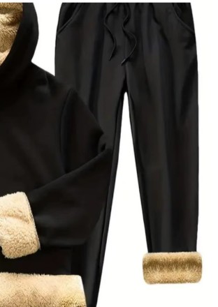 Спортивний костюм зимовий з капюшоном, тепла толстовка + теплі штани, чорний, на хутрі, "Black Wolf" 4XL-5XL