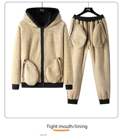 Спортивний костюм зимовий з капюшоном, тепла толстовка + теплі штани, чорний, на хутрі, "Black Wolf" 4XL-5XL