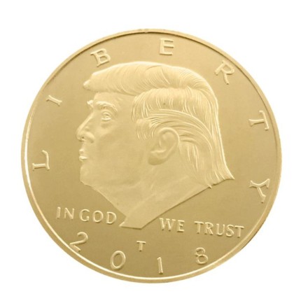Пам'ятна, ювілейна позолочена монета, "45 Президент США. Дональд Трамп", США, 2018 Liberty