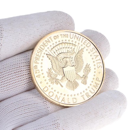 Пам'ятна, ювілейна позолочена монета, "45 Президент США. Дональд Трамп", США, 2018 Liberty