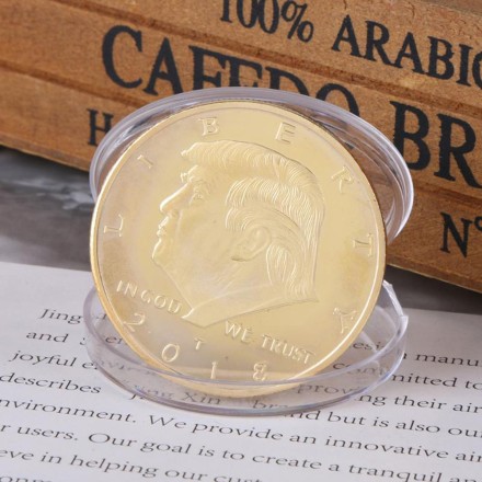 Пам'ятна, ювілейна позолочена монета, "45 Президент США. Дональд Трамп", США, 2018 Liberty