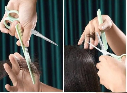 Набір ножиць для стриження, плоскі (прямі), філірувальні, гребінець, чохол