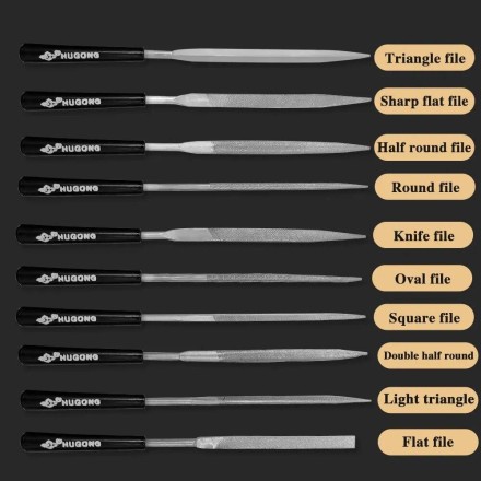 Набір алмазних напилок надфілів для ювелірних виробів, металу, дерева, кераміки, скла, каменю, 10 шт.