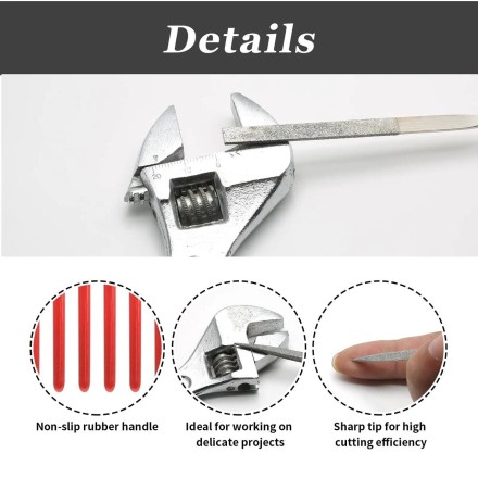 Набір алмазних напилок надфілів для ювелірних виробів, металу, дерева, кераміки, скла, каменю, 10 шт.