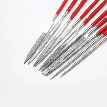 Набір алмазних напилок надфілів для ювелірних виробів, металу, дерева, кераміки, скла, каменю, 10 шт.